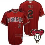 Camiseta Beisbol Hombre Arizona Diamondbacks 2 Aaron Hill Rojo Alterno