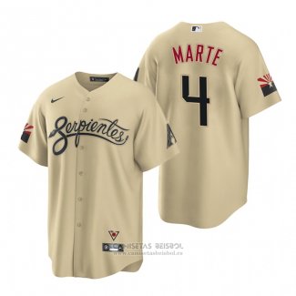 Camiseta Beisbol Hombre Arizona Diamondbacks Ketel Marte 2021 City Connect Replica Oro