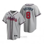 Camiseta Beisbol Hombre Atlanta Braves Eddie Rosario Replica Road Gris