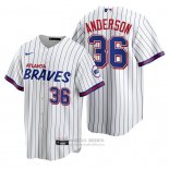 Camiseta Beisbol Hombre Atlanta Braves Ian Anderson Replica 2021 City Connect Blanco