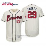 Camiseta Beisbol Hombre Atlanta Braves John Smoltz Flex Base Autentico Collezione Alterno 2019 Crema