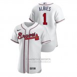 Camiseta Beisbol Hombre Atlanta Braves Ozzie Albies Autentico Blanco