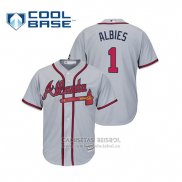 Camiseta Beisbol Hombre Atlanta Braves Ozzie Albies Cool Base Road 2019 Gris