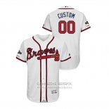 Camiseta Beisbol Hombre Atlanta Braves Personalizada 2019 Postemporada Flex Base Blanco