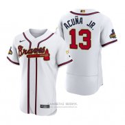 Camiseta Beisbol Hombre Atlanta Braves Ronald Acuna Jr. 2022 Gold Program Autentico Blanco