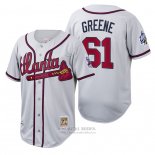 Camiseta Beisbol Hombre Atlanta Braves Shane Greene Cooperstown Collection Autentico Blanco