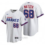 Camiseta Beisbol Hombre Atlanta Braves Tyler Matzek Replica 2021 City Connect Blanco