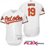 Camiseta Beisbol Hombre Baltimore Orioles 19 Chris Davis Blanco 2017 Flex Base