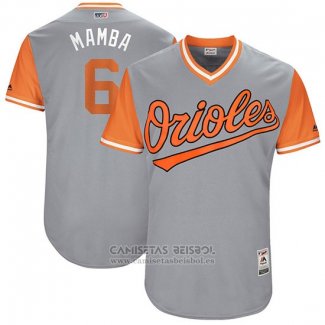 Camiseta Beisbol Hombre Baltimore Orioles 2017 Little League World Series 6 Jonathan Schoop Gris