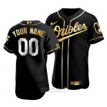Camiseta Beisbol Hombre Baltimore Orioles Personalizada Golden Edition Autentico Negro