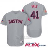 Camiseta Beisbol Hombre Boston Red Sox 2017 Estrellas y Rayas 41 Chris Sale Gris Flex Base