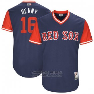 Camiseta Beisbol Hombre Boston Red Sox 2017 Little League World Series 16 Andrew Benintendi Azul