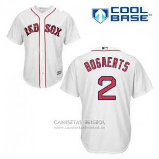 Camiseta Beisbol Hombre Boston Red Sox 2 Xander Bogaerts Blanco Primera Cool Base