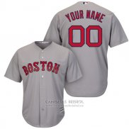 Camiseta Beisbol Hombre Boston Red Sox Personalizada Gris