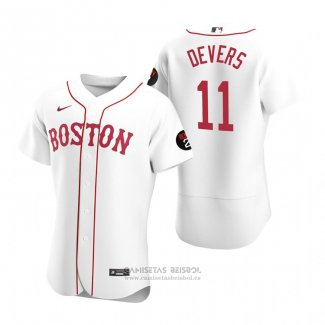 Camiseta Beisbol Hombre Boston Red Sox Rafael Devers Autentico Blanco2