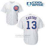 Camiseta Beisbol Hombre Chicago Cubs 13 Starlin Castro Blanco Primera Cool Base