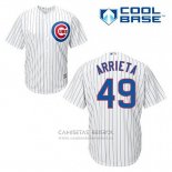 Camiseta Beisbol Hombre Chicago Cubs 49 Jake Arrieta Blanco Primera Cool Base