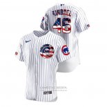 Camiseta Beisbol Hombre Chicago Cubs Craig Kimbrel 2020 Stars & Stripes 4th of July Blanco