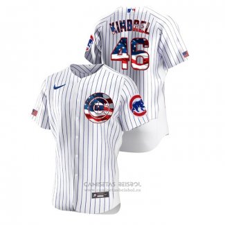 Camiseta Beisbol Hombre Chicago Cubs Craig Kimbrel 2020 Stars & Stripes 4th of July Blanco