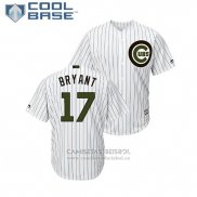 Camiseta Beisbol Hombre Chicago Cubs Kris Bryant 2018 Dia de los Caidos Cool Base Blanco