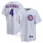 Camiseta Beisbol Hombre Chicago Cubs Nelson Velazquez Primera Replica Blanco