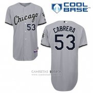 Camiseta Beisbol Hombre Chicago White Sox Melky Cabrera 53 Gris Cool Base