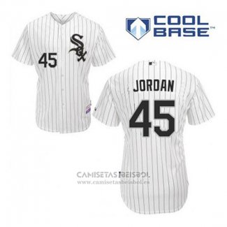 Camiseta Beisbol Hombre Chicago White Sox Michael Jordan 45 Blanco Primera Cool Base