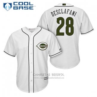 Camiseta Beisbol Hombre Cincinnati Reds 28 Anthony Desclafani Blanco 2018 Alterno Cool Base