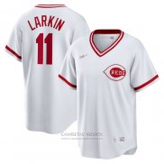 Camiseta Beisbol Hombre Cincinnati Reds Barry Larkin Primera Cooperstown Collection Blanco