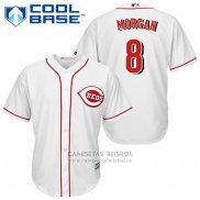 Camiseta Beisbol Hombre Cincinnati Reds Joe Morgan 8 Blanco Primera Cool Base