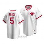 Camiseta Beisbol Hombre Cincinnati Reds Johnny Bench Cooperstown Collection Primera Blanco