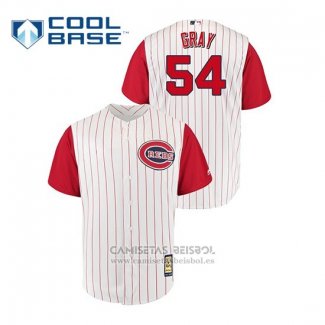 Camiseta Beisbol Hombre Cincinnati Reds Sonny Gray Throwback 1961 Cool Base Blanco Rojo