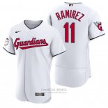 Camiseta Beisbol Hombre Cleveland Guardians Jose Ramirez Autentico Primera Blanco