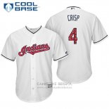 Camiseta Beisbol Hombre Cleveland Indians 2017 Estrellas y Rayas 4 Coco Crisp Blanco Cool Base