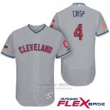 Camiseta Beisbol Hombre Cleveland Indians 2017 Estrellas y Rayas Coco Crisp Gris Flex Base