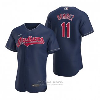 Camiseta Beisbol Hombre Cleveland Indians Jose Ramirez Autentico Alterno 2020 Azul