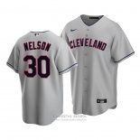 Camiseta Beisbol Hombre Cleveland Indians Kyle Nelson Replica Gris