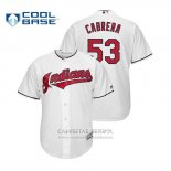Camiseta Beisbol Hombre Cleveland Indians Melky Cabrera Cool Base Primera Blanco