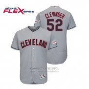 Camiseta Beisbol Hombre Cleveland Indians Mike Clevinger 2019 All Star Patch Flex Base Gris