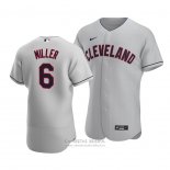 Camiseta Beisbol Hombre Cleveland Indians Owen Miller Autentico Road Gris