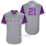 Camiseta Beisbol Hombre Colorado Rockies 2017 Little League World Series Jonathan Lucroy Gris