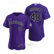 Camiseta Beisbol Hombre Colorado Rockies German Marquez Autentico 2020 Alterno Violeta