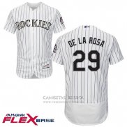Camiseta Beisbol Hombre Colorado Rockies Jorge De La Rosa 29 Blanco Flex Base