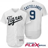 Camiseta Beisbol Hombre Detroit Tigers 9 Nick Castellanos Blanco Hispanic Heritage Flex Base Jugador