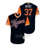 Camiseta Beisbol Hombre Detroit Tigers Jim Adduci 2018 LLWS Players Weekend Deuce Azul