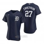 Camiseta Beisbol Hombre Detroit Tigers Jordan Zimmermann Autentico 2020 Alterno Azul