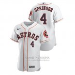 Camiseta Beisbol Hombre Houston Astros George Springer Autentico Blanco