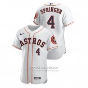 Camiseta Beisbol Hombre Houston Astros George Springer Autentico Blanco