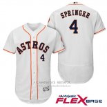 Camiseta Beisbol Hombre Houston Astros George Springer Blanco Primera Autentico Flex Base