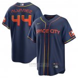 Camiseta Beisbol Hombre Houston Astros Yordan Alvarez 2022 City Connect Replica Azul